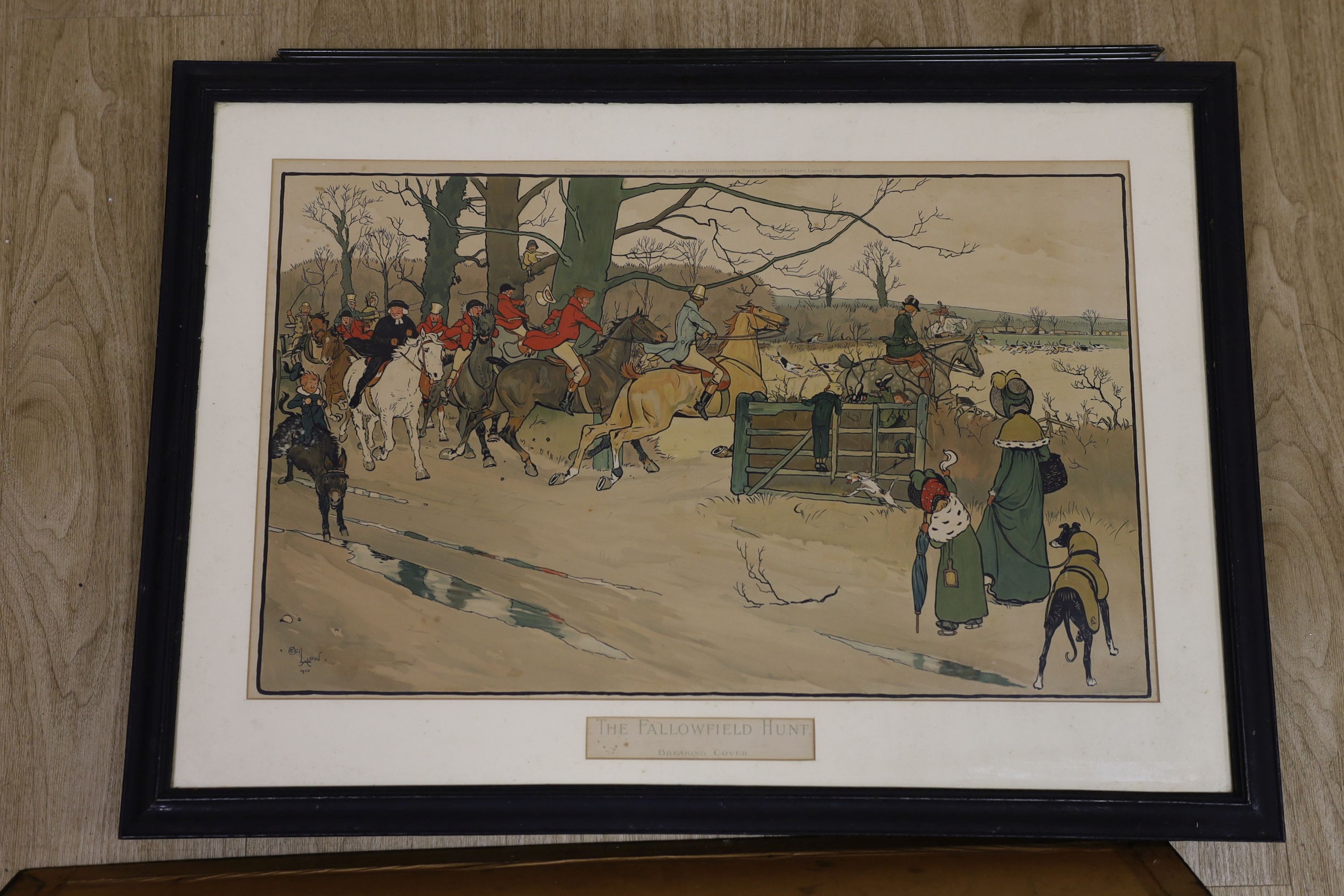 After Cecil Aldin (1870-1935) and Victor Venner (1869-1913) group of seven various colour prints including hunting scenes, largest 62cm x 39cm